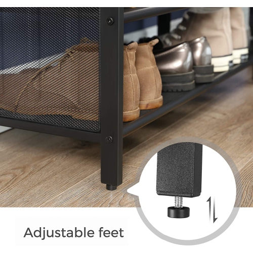 Banc à chaussures industriel avec similicuir rembourré