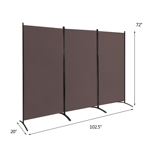 Costway 3-Panel Room Divider Folding Privacy Partition Screen for Office Room