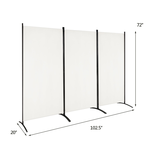 Costway 3-Panel Room Divider Folding Privacy Partition Screen for Office Room