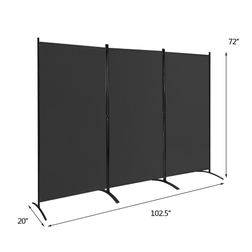 Costway 3-Panel Room Divider Folding Privacy Partition Screen for Office Room