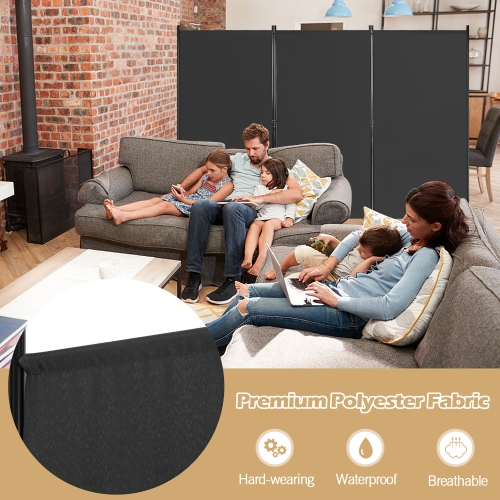 Costway 3-Panel Room Divider Folding Privacy Partition Screen for Office Room