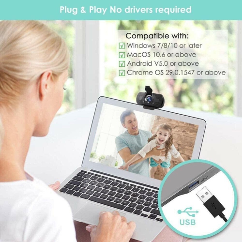 1080P HD 3MP Webcam Auto Focus Microphone USB Web Camera for Live Video