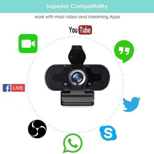 1080P HD 3MP Webcam Auto Focus Microphone USB Web Camera for Live Video