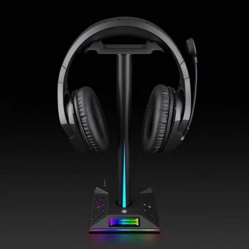 RGB Headphones Desktop Stand Gaming Headset Holder with 3.5mm 2 USB Ports