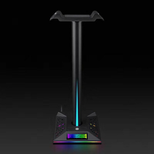 RGB Headphones Desktop Stand Gaming Headset Holder with 3.5mm 2 USB Ports