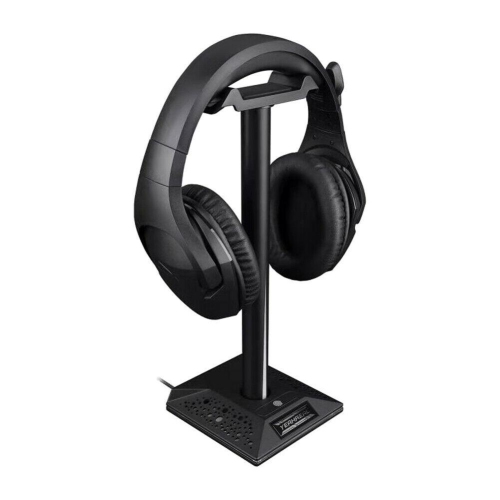 RGB Headphones Desktop Stand Gaming Headset Holder with 3.5mm 2 USB Ports