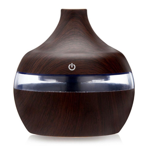 Essential Aroma Oil Diffuser Ultrasonic Wood Grain LED Light Air Humidifier