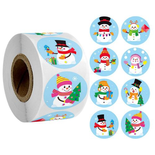 500pcs/Roll Christmas Stickers Candy Bag Sealing Sticker Set for New Year