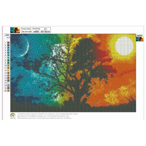 Full Drill Diamond Tree Painting DIY Mosaic Cross Stitch Embroidery Decor