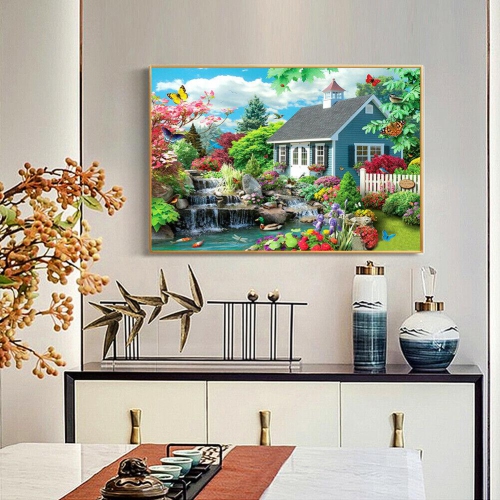 Full Round Drill Diamond Painting 5D DIY Quiet Yard Cross Stitch Embroidery