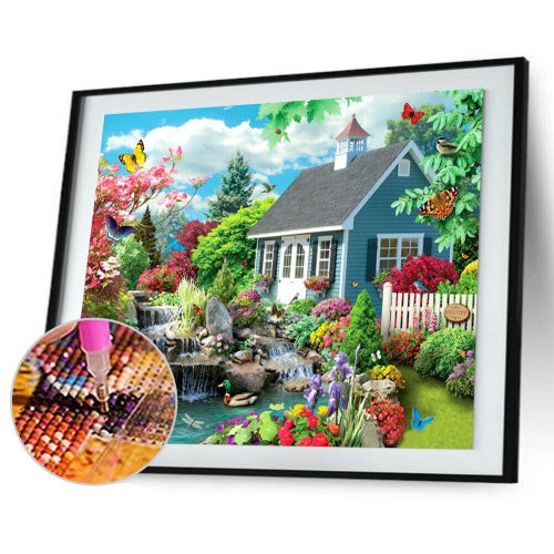 Full Round Drill Diamond Painting 5D DIY Quiet Yard Cross Stitch Embroidery