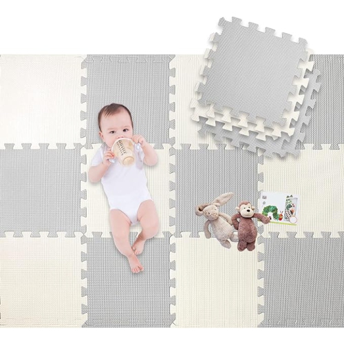 Lamptti Baby Playpen Safety Fence 6 Panel Kids Activity Center Room Fitted Floor Mats for Babies/Toddler/Newborn/Infant Safe Crawling 