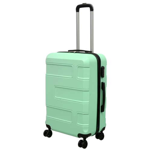 NICCI Deco Collection ABS Plastic 4-Wheel Spinner Hardside Luggage 24" Medium, Mint Green