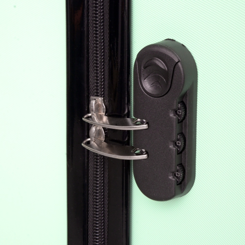 NICCI Deco Collection ABS Plastic 4-Wheel Spinner Hardside Luggage 24" Medium, Mint Green