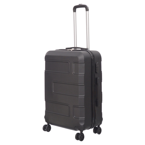 NICCI Deco Collection ABS Plastic 4-Wheel Spinner Hardside Luggage 28" Large, Black