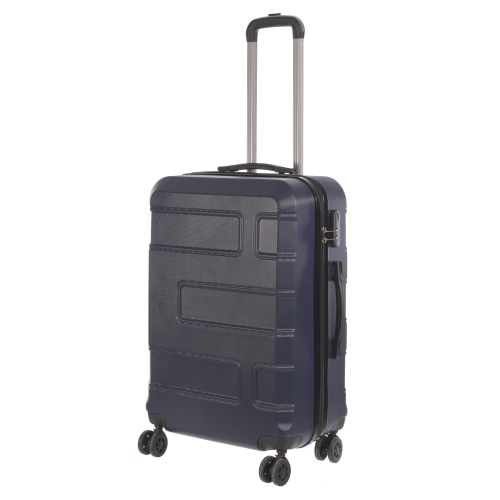 NICCI Deco Collection ABS Plastic 4-Wheel Spinner Hardside Luggage 24" Medium, Dark Blue