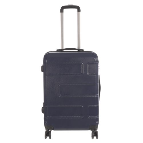 NICCI Deco Collection ABS Plastic 4-Wheel Spinner Hardside Luggage 24" Medium, Dark Blue