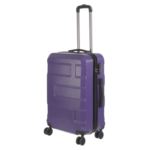 NICCI Deco Collection ABS Plastic 4-Wheel Spinner Hardside Luggage 24" Medium, Purple