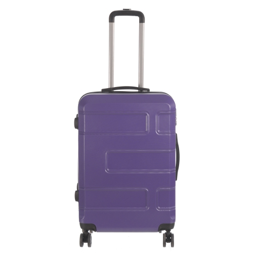 NICCI Deco Collection ABS Plastic 4-Wheel Spinner Hardside Luggage 24" Medium, Purple