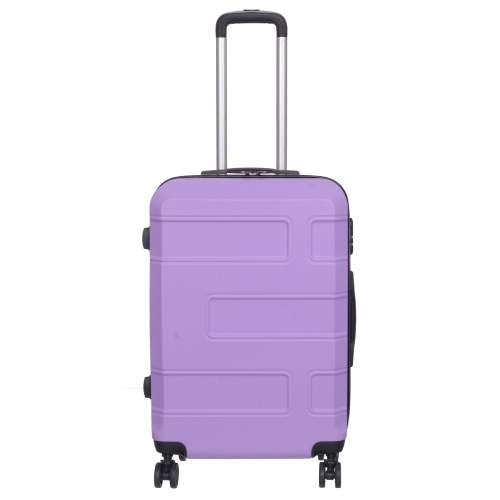 NICCI Deco Collection ABS Plastic 4-Wheel Spinner Hardside Luggage 24" Medium, Lilac
