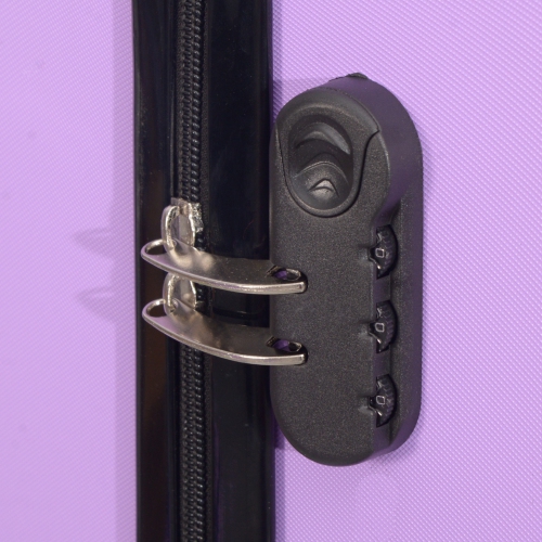 NICCI Deco Collection ABS Plastic 4-Wheel Spinner Hardside Luggage 24" Medium, Lilac