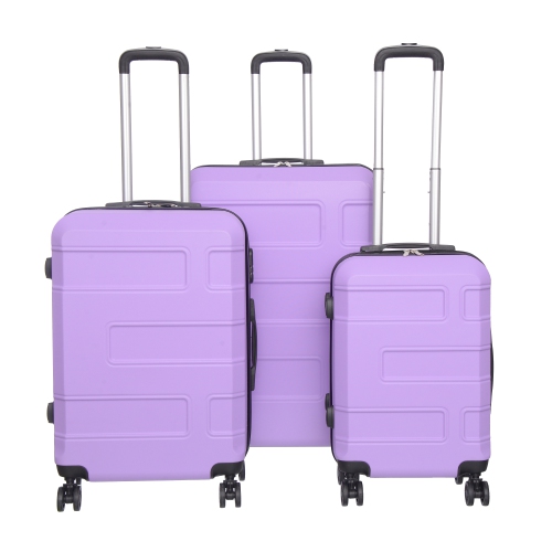 NICCI Deco Collection ABS Plastic 4-Wheel Spinner Hardside Luggage 24" Medium, Lilac