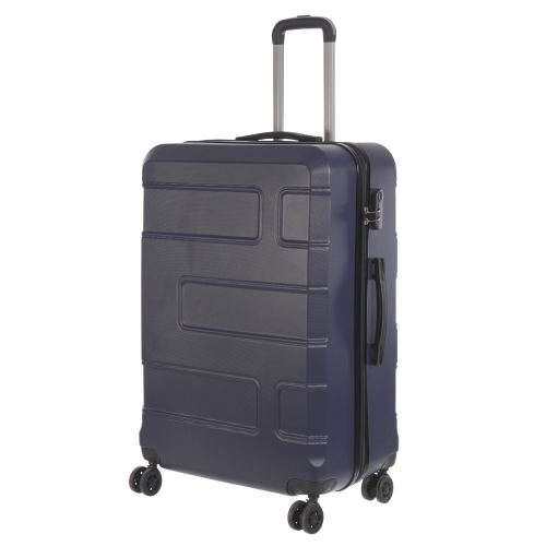 NICCI Deco Collection ABS Plastic 4-Wheel Spinner Hardside Luggage 28" Large, Dark Blue