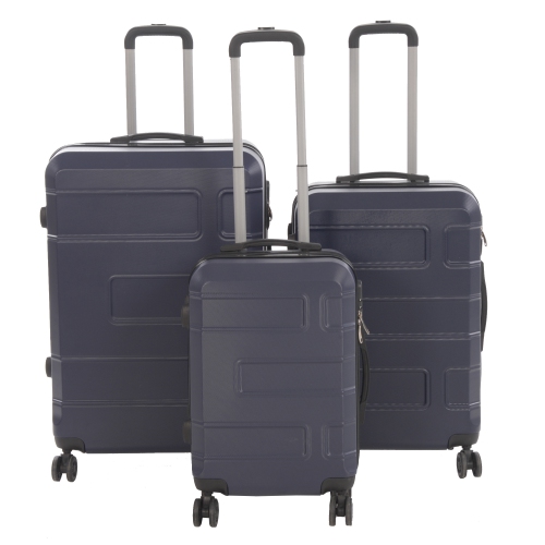 NICCI  3 Piece Luggage Set Deco Collection - Dark In Blue