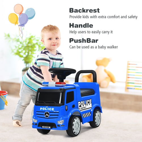 Costway Kids Ride On Push Police Car Licensed Mercedes Benz Push and Ride Racer