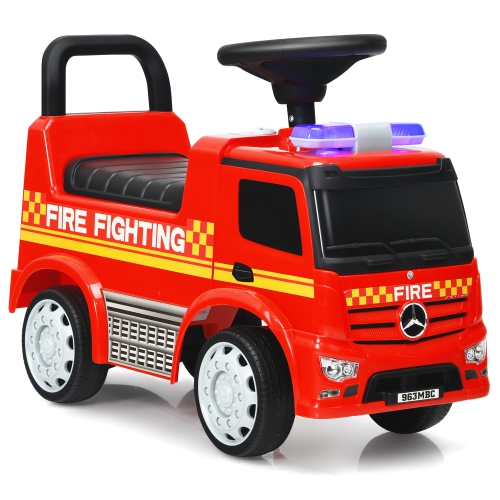 Mercedes Benz Push and Ride Racer Red de Costway Kids Ride on Fire Engine homologuée