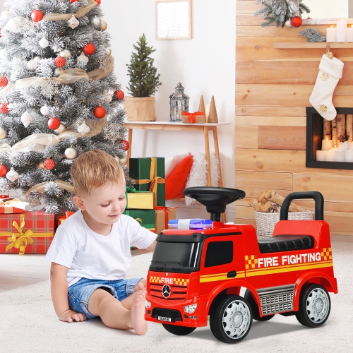 Mercedes Benz Push and Ride Racer Red de Costway Kids Ride on Fire Engine homologuée
