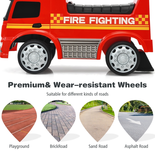 Mercedes Benz Push and Ride Racer Red de Costway Kids Ride on Fire Engine homologuée