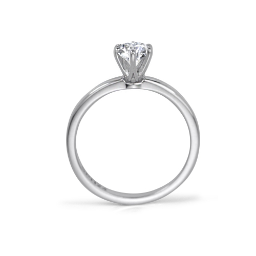 0.5 Carat Lab Grown Solitaire Diamond Ring in 14K White Gold