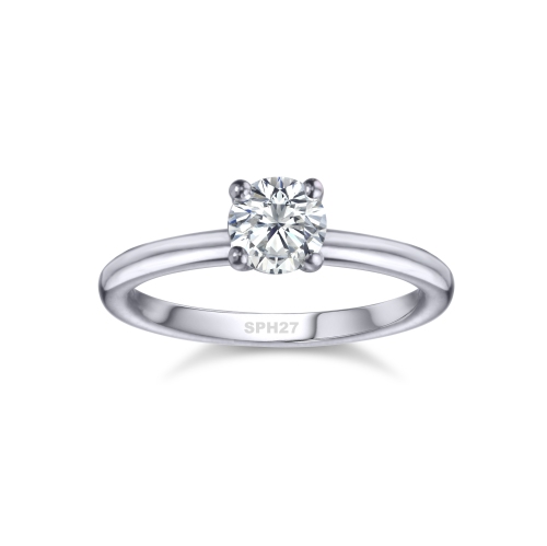 DIAMOND CREATIONS  0.7 Carat Lab Grown Solitaire Diamond Ring In 14K Gold In White