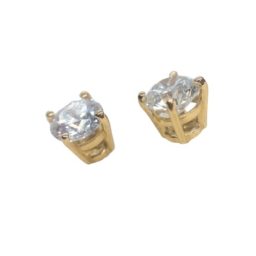0.5 Carat Lab Grown Diamond Stud Earrings in 14K Yellow Gold