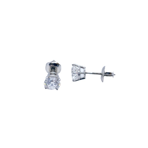 DIAMOND CREATIONS  1.0 Carat Lab Grown Diamond Stud Earrings In 14K Gold In White