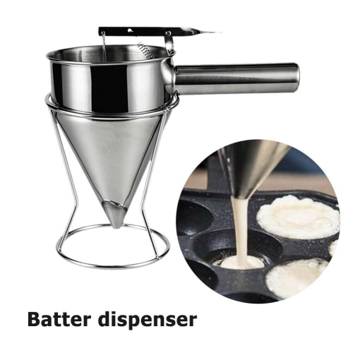 Baking Cake Batter Piston Funnel Stainless Steel Cream Dosing Dispenser