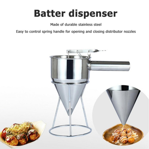 Baking Cake Batter Piston Funnel Stainless Steel Cream Dosing Dispenser