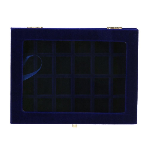 Velvet Glass Jewelry Display Box Tray Holder Storage Box Organizer