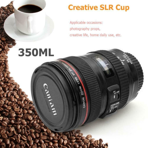 Verres en forme d’objectif pour appareil photo reflex de Creative Cups en acier inoxydable 350 lm