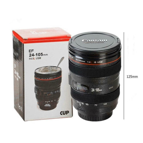 Verres en forme d’objectif pour appareil photo reflex de Creative Cups en acier inoxydable 350 lm