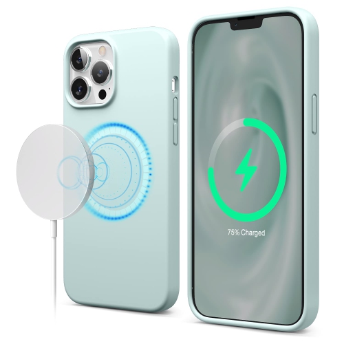 elago Magnetic Silicone Case Compatible with iPhone 13 Pro Max Case 6.7 Inch Compatible with MagSafe - Built-in Magnets, Pro