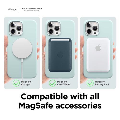 elago Magnetic Silicone Case Compatible with iPhone 13 Pro Max Case 6.7 Inch Compatible with MagSafe - Built-in Magnets, Pro