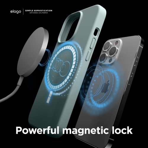 elago Magnetic Silicone Case Compatible with iPhone 13 Pro Max Case 6.7 Inch Compatible with MagSafe - Built-in Magnets, Pro