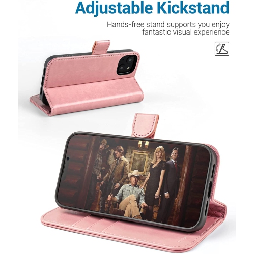 iPhone 13 Case, PU Leather iPhone 13 5G Wallet Case[Card Holder][Kickstand] [TPU Inner Shell][RFID Blocking] Flip Phone Cover Compatible for 6.1 Inch