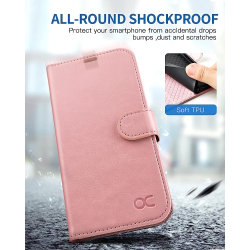 iPhone 13 Case, PU Leather iPhone 13 5G Wallet Case[Card Holder][Kickstand] [TPU Inner Shell][RFID Blocking] Flip Phone Cover Compatible for 6.1 Inch