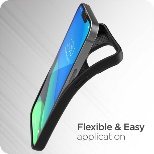 Encased Thin Armor Designed for iPhone 13 Pro Belt Clip Case, Slim Grip Phone Cover with Holster - Black