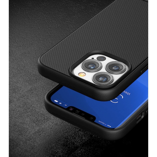 Encased Thin Armor Designed for iPhone 13 Pro Belt Clip Case, Slim Grip Phone Cover with Holster - Black