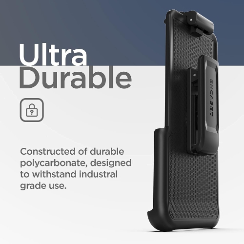 Encased Thin Armor Designed for iPhone 13 Pro Belt Clip Case, Slim Grip Phone Cover with Holster - Black
