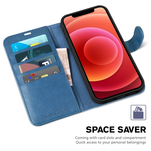 TUCCH Wallet Case for iPhone 13 Pro Max 5G, RFID Blocking Card Slot Stand Shockproof TPU Interior Case , PU Leather Magneti